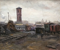 Железнодорожная станция. Этюд к картине «Год 1918»
